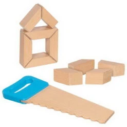 Säge Und Holzbausteine Mit Klettverbindung (goki 58377) -SPIELWAREN Verkaufsgeschäft 58377 holzbausteine