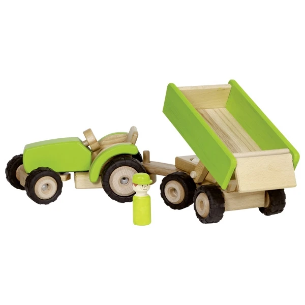 Traktor Grün Mit Anhänger (goki 55941) 4 Traktor Grün Mit Anhänger (goki 55941) – Bild 2