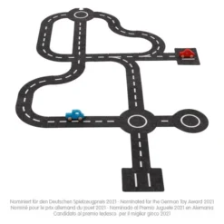 Spielstraße Filz Mit 2 Fahrzeugen (goki 53812)